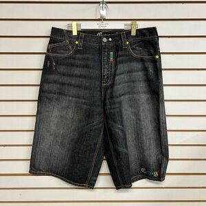 Coogi Men's Vintage Embroidered 5 Pocket Denim Shorts Size 40 Bright‎ Colors